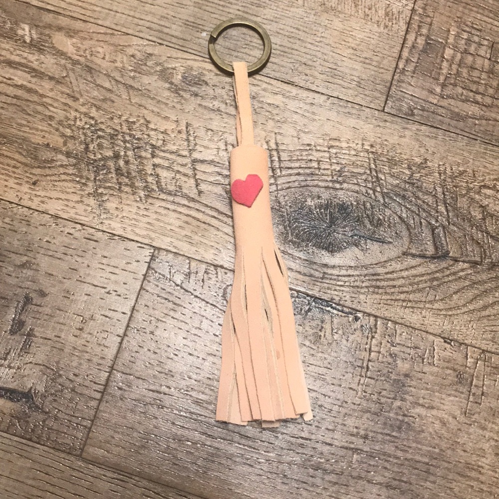 Pink Tassel Boho Charm Keychain